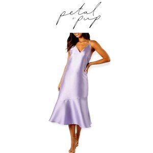 Petal & Pup Lavender Satin Midi Dress XL